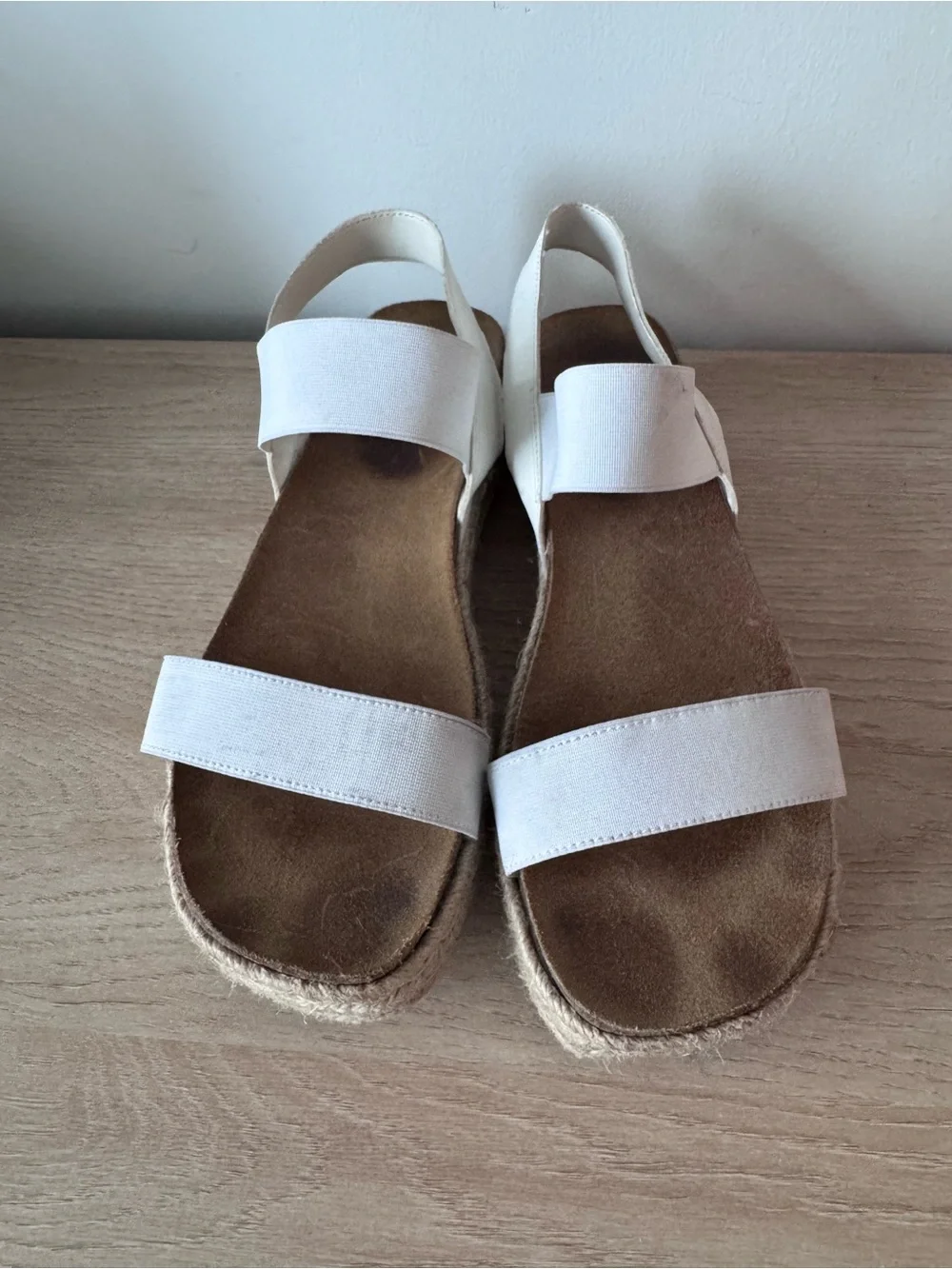 Steve Madden Cream white Strappy Espadrille Platform Sandals